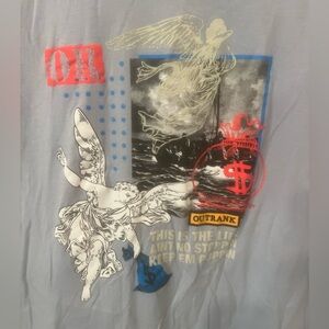 Graphic Tee with Angel and Dollar Design size XL